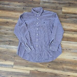 Ralph Lauren Purple Checkered Casual Button Down Shirt